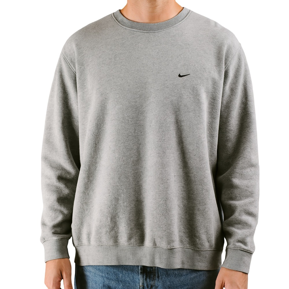 Nike Sweatshirt Team Nike Mens Large Gray Black Staff Employee Casual Vintage